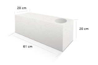Espesor: 12.5, 15, 17.5, 20, 25, 30 cm