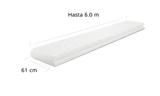 Espesor: 10, 12.5, 15, 17.5, 20, 22.5, 25, 30 cm